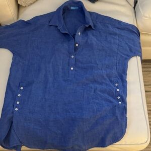 J. McLaughlin Deep Blue Button Down Shirt